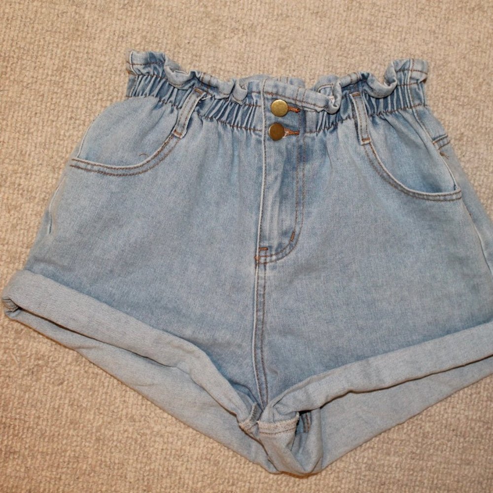 PRINCESS POLLY PAPER BAG DENIM SHORTS